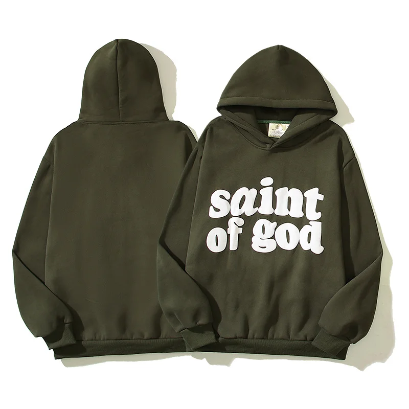 FOG Co-branded SAINT Kanye JERRY's Same Foam KANYE Casual Loose Velvet Hooded Sweatshirt