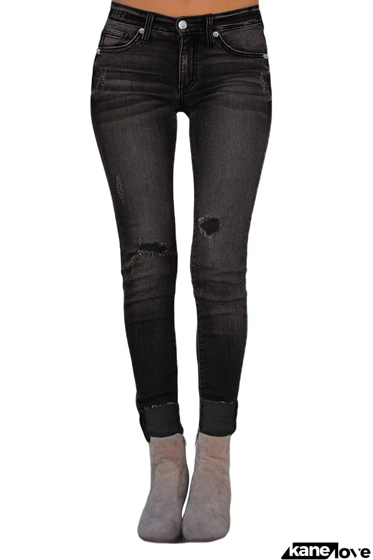 Ripped Skinny Stretch Jeans