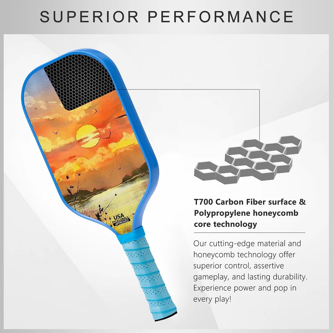 Original Paddle (16mm) T700 Sandblasted Carbon Fiber-Sunrise Sky Paddle