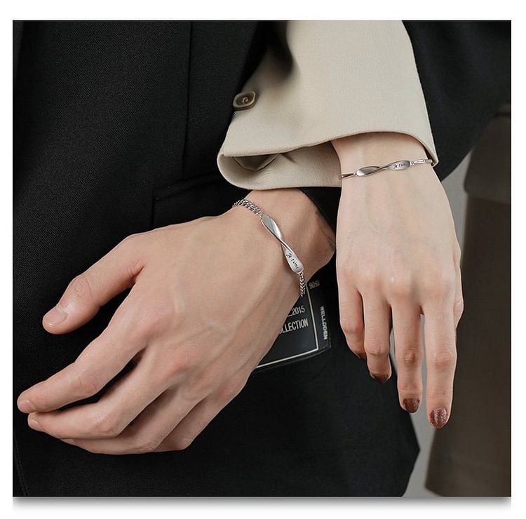 Amore & Infinito Braccialetto per coppia 2 nomi personalizzabili