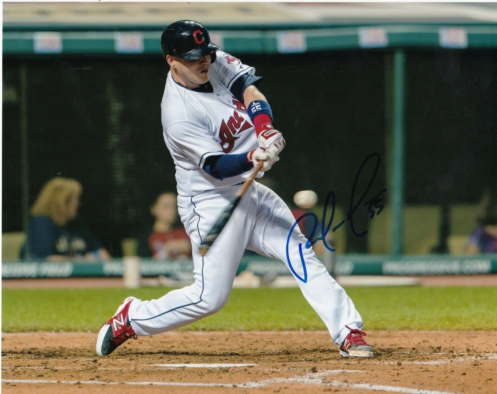 ROBERTO PEREZ CLEVELAND INDIANS ACTION SIGNED 8x10