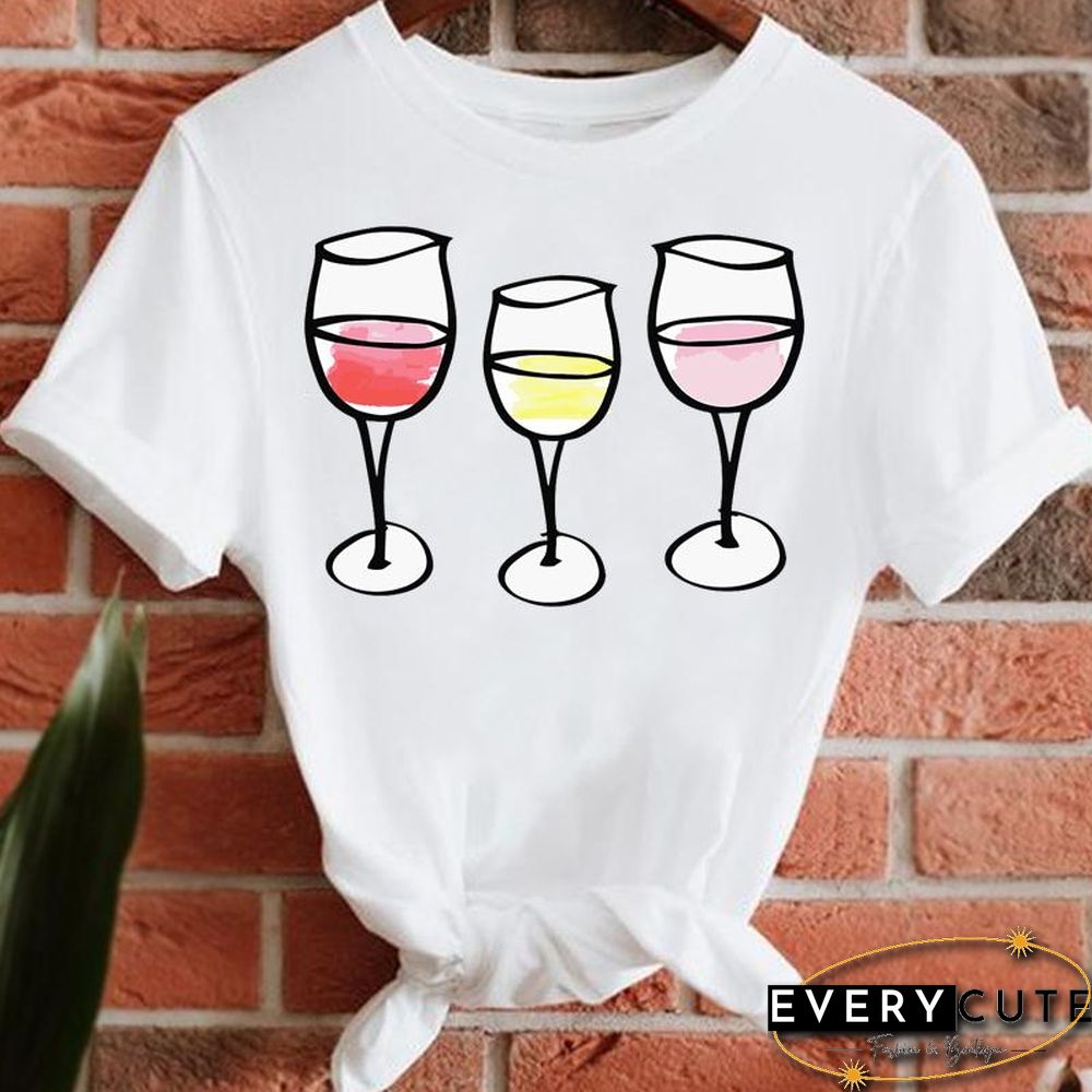 Women Lady Short Sleeve T-Shirts Print Tee Fashion Summer Clothes Female Style New 90S Trend Tshirt Top Graphic T-Shirt