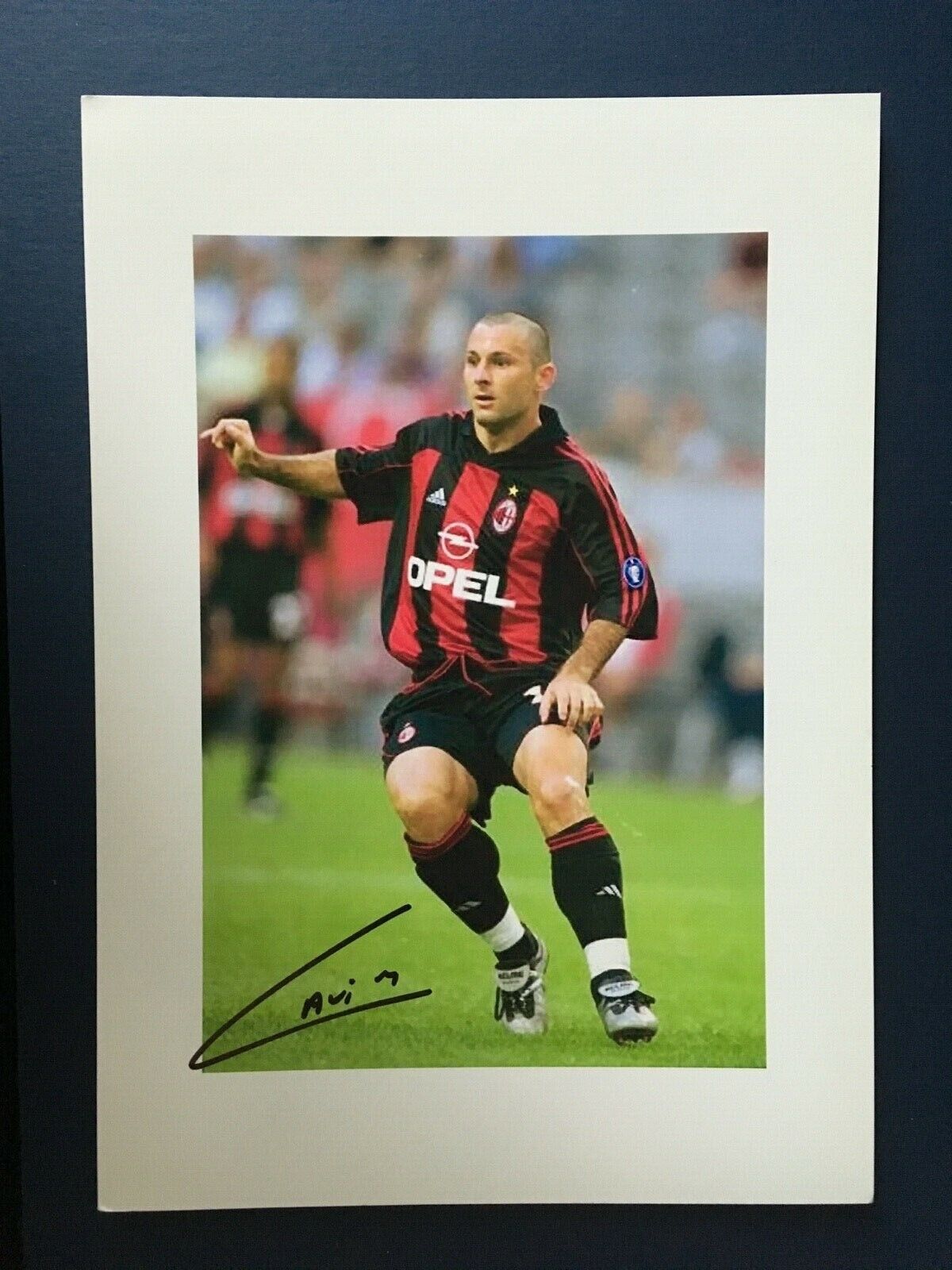 JAVI MORENO - FORMER AC MILAN FOOTBALLER - SUPERB SIGNED Photo Poster painting