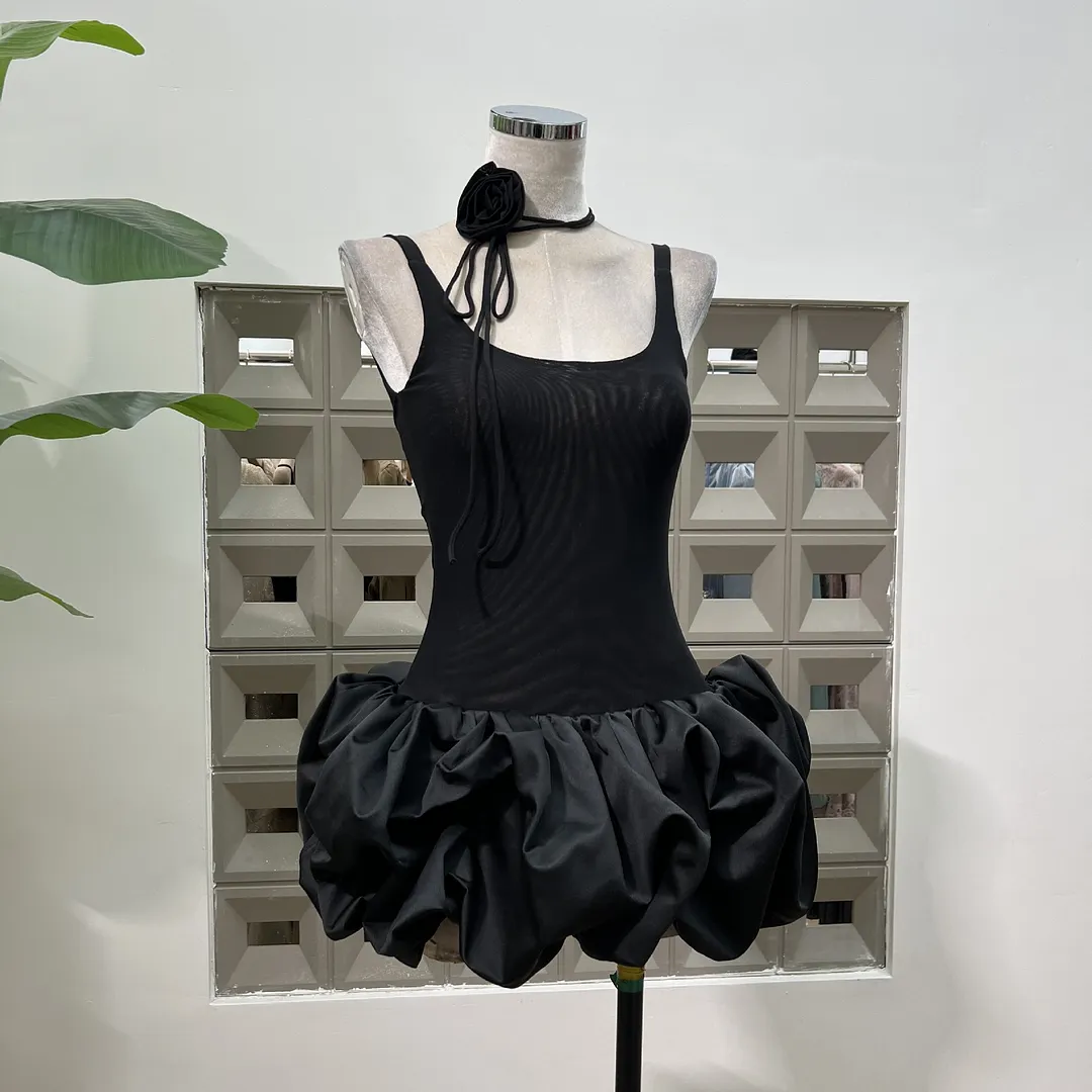 Brownm Super Nice Ball Charming Micro-Cloud Skirt With Low Breast Sexy Vest Skirt Fluffy
