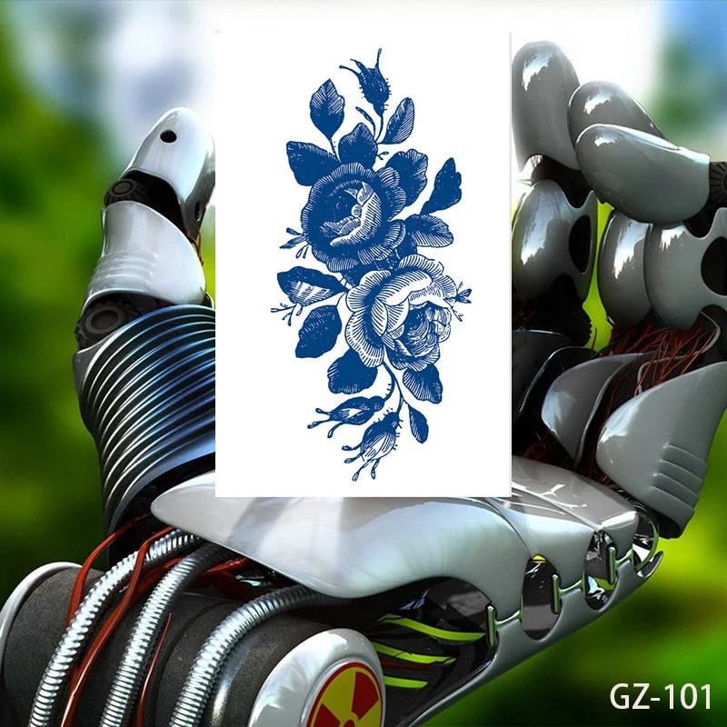 Temporary Waterproof Tattoos Stickers Creative Necklace Flowers Juice Ink Lasting Sexy Girls Arm Neck Waist Buttocks Fake Tatoo