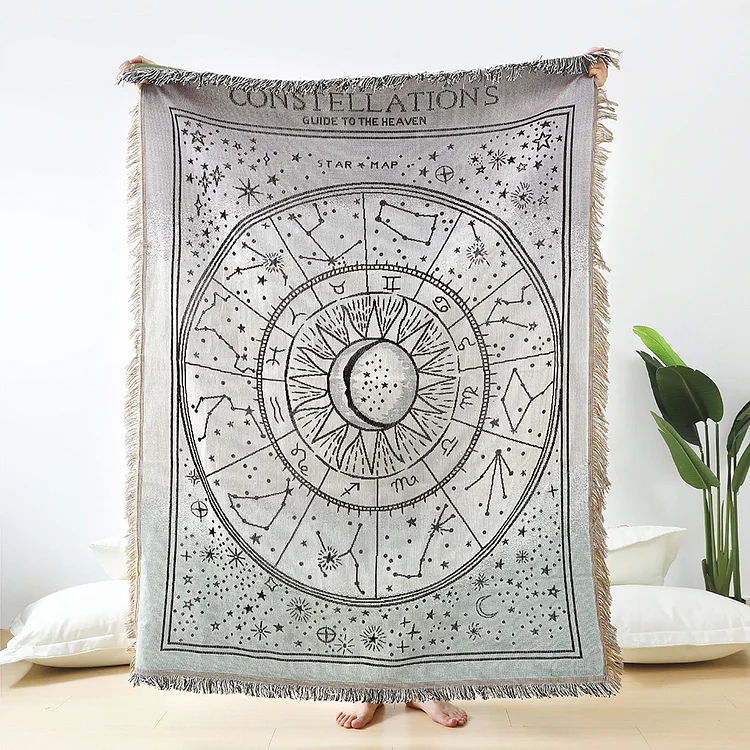 Olivenorma Zodiac Constellation Gradient Woven Blanket