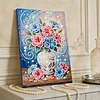 DIY Pearl Painting Hibiscus Vase for Home Decor with Frame(30x20cm)