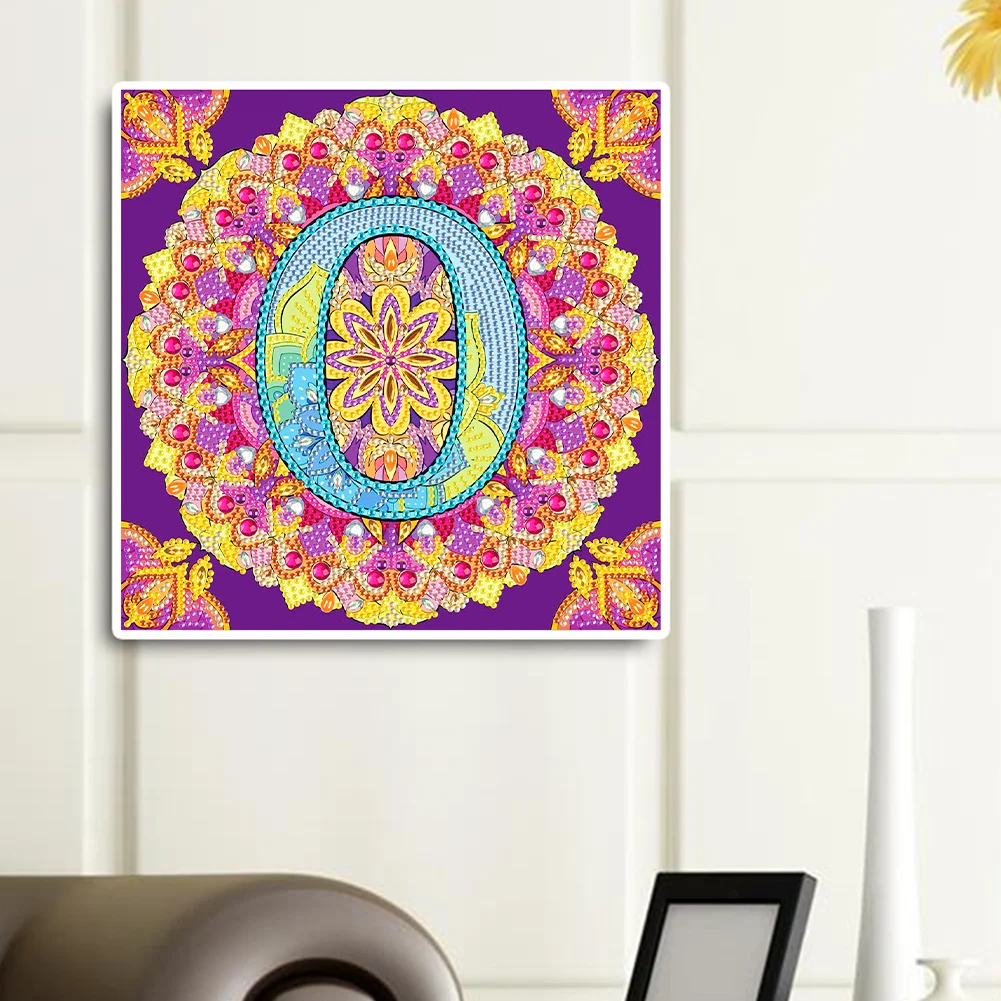 Special Shape Diamond Painting 30*30cm - O Letter Mandala