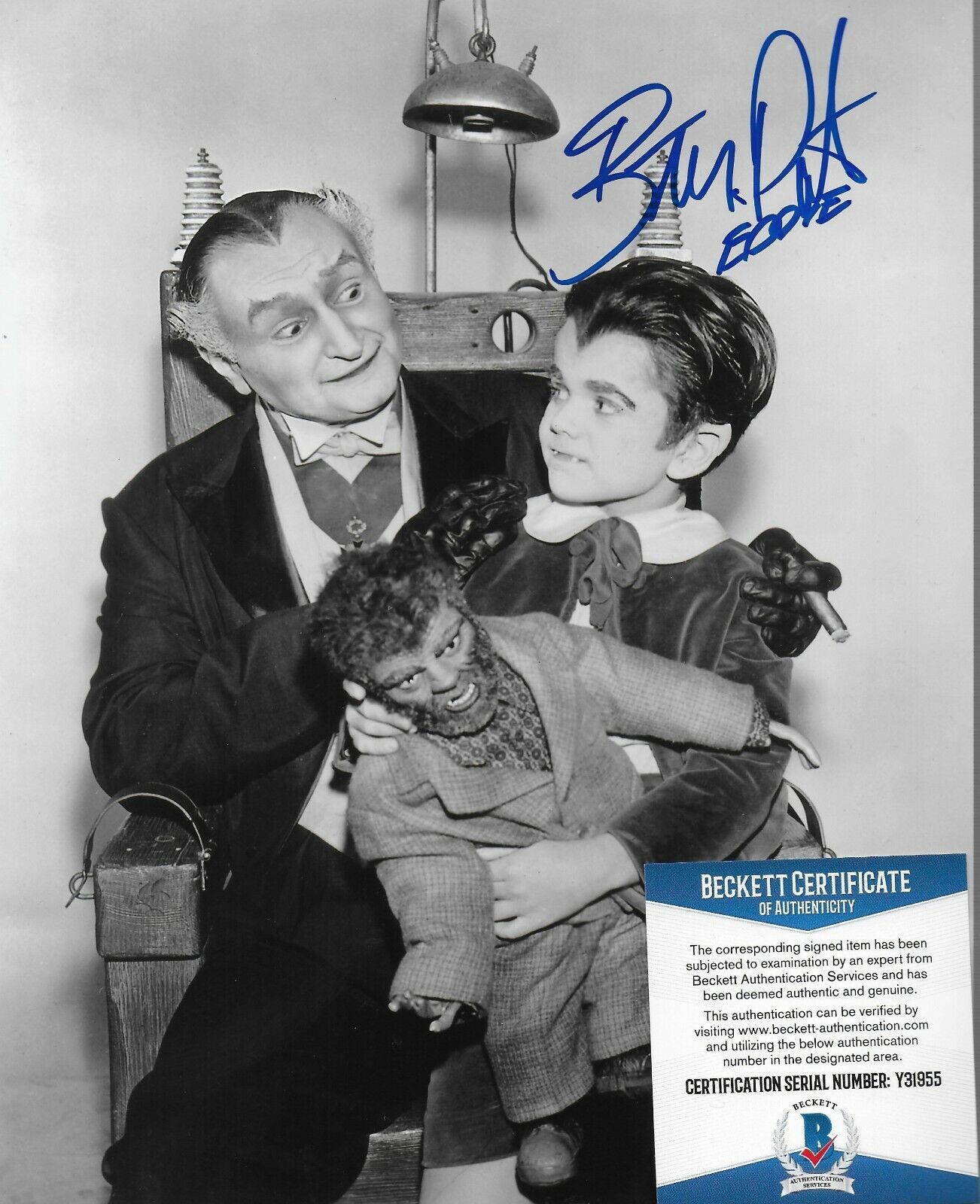 Butch Patrick The Munsters Original Autographed 8X10 Photo Poster painting w/Beckett COA #3