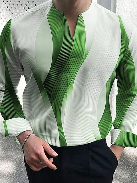 Women Long Sleeve V-neck Graphic Floral Printed Top