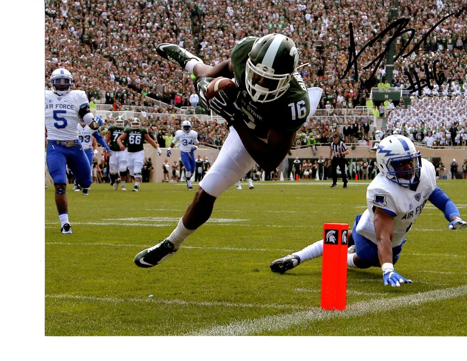 Aaron Burbridge signed 8x10 football Photo Poster painting Spartans Michigan State Big Catch c