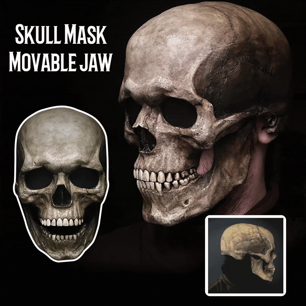 Full Head Skull Mask/Helmet With Movable Jaw 
