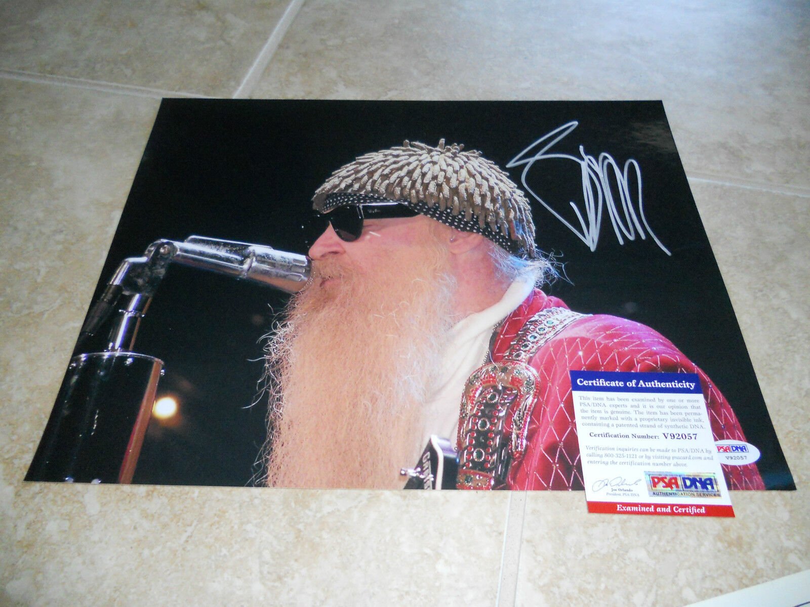 Billy Gibbons ZZ Top Signed Autograph 11x14 Live Color Photo Poster painting #2 PSA Certified F1