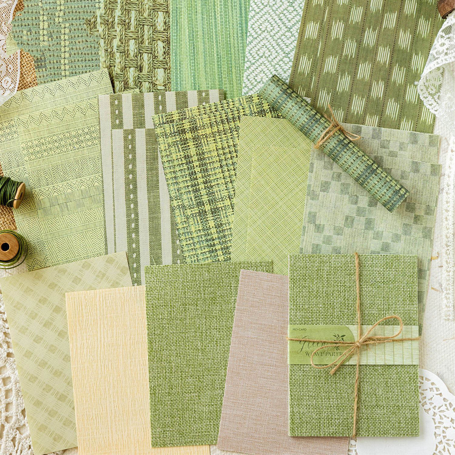 소재 종이 - 종이로 짠 라탄 시리즈 빈티지 직조 패턴