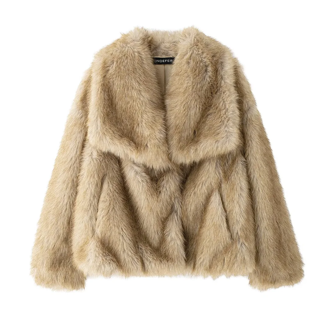 Nigikala Nigikala Women's Winter Fashion Temperament Style Wind Artificial Fur Coat D69352