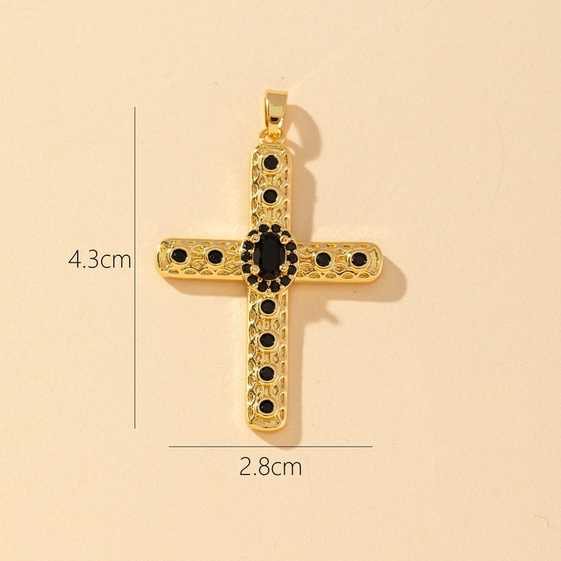 1 Piece Copper Zircon Printing Pendant