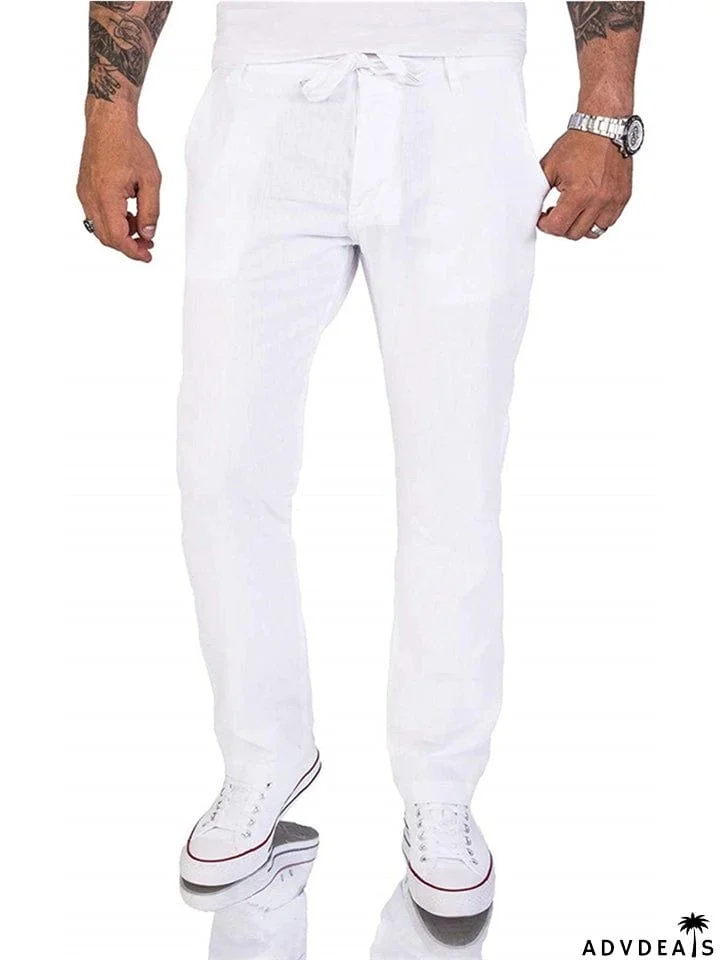 Leisure Solid Color Cozy Zipper Sporty Pants For Men