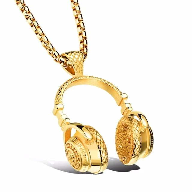 Buzzdaisy DJ Music Headphone Pendant Necklace