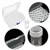 24Pcs Round Bottles No Insert Diamond Painting Containers Multi Purpose Portable Plastic Case Box with Stickers & Compartments Arts Crafts Storage Bottle for Hardware Rhinestone (24pcs-no)
