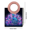 Sac &agrave; main en peinture en diamant 5d en paon DIY avec poign&eacute;e ronde, kit de peinture en diamant, sac &agrave; peinture diamant pour femmes, voyages pour shopping occasionnel, usage quotidien