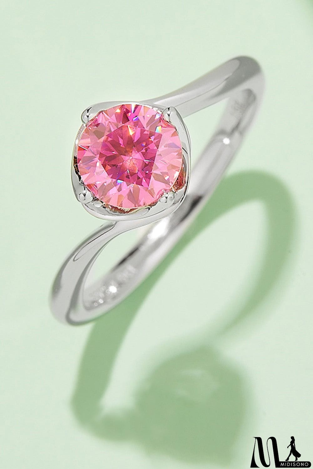 MidiSono - 1 Carat Moissanite 925 Sterling Silver Solitaire Ring