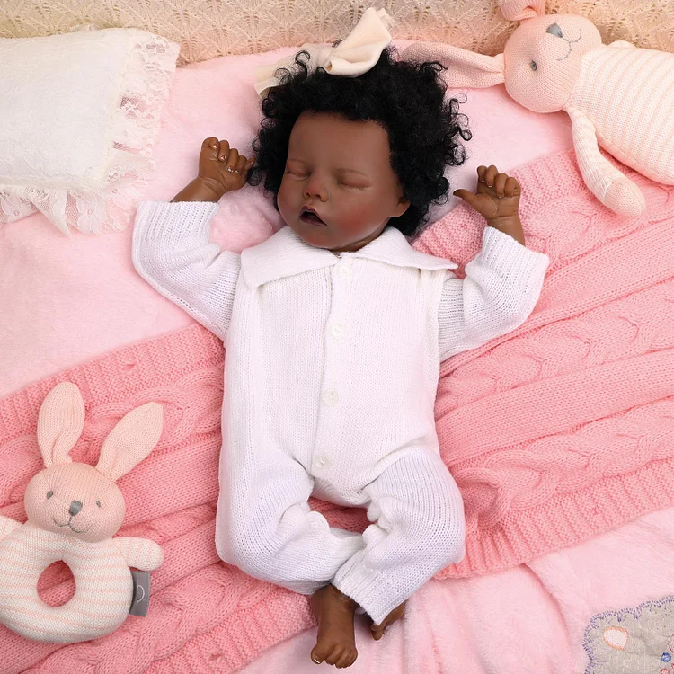 Babeside 17'' Reborns Girl Twinnie - Real Life Poseable African American Toddler Baby Dolls