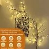 Vine Light Rattan Tree with Remote Control USB Flexible Willow Vine Lights Reusable DIY Willow Vines Branch Light for Room Wall Wedding Party Decor