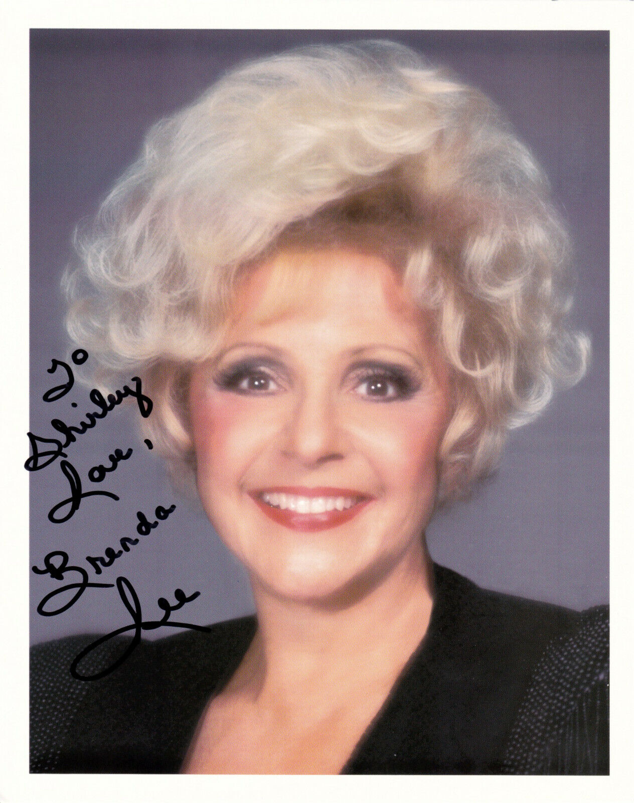 BRENDA LEE signed BEAUTIFUL YOUNG 8x10 COLOR CLOSEUP w/ coa LITTLE MISS DYNAMITE