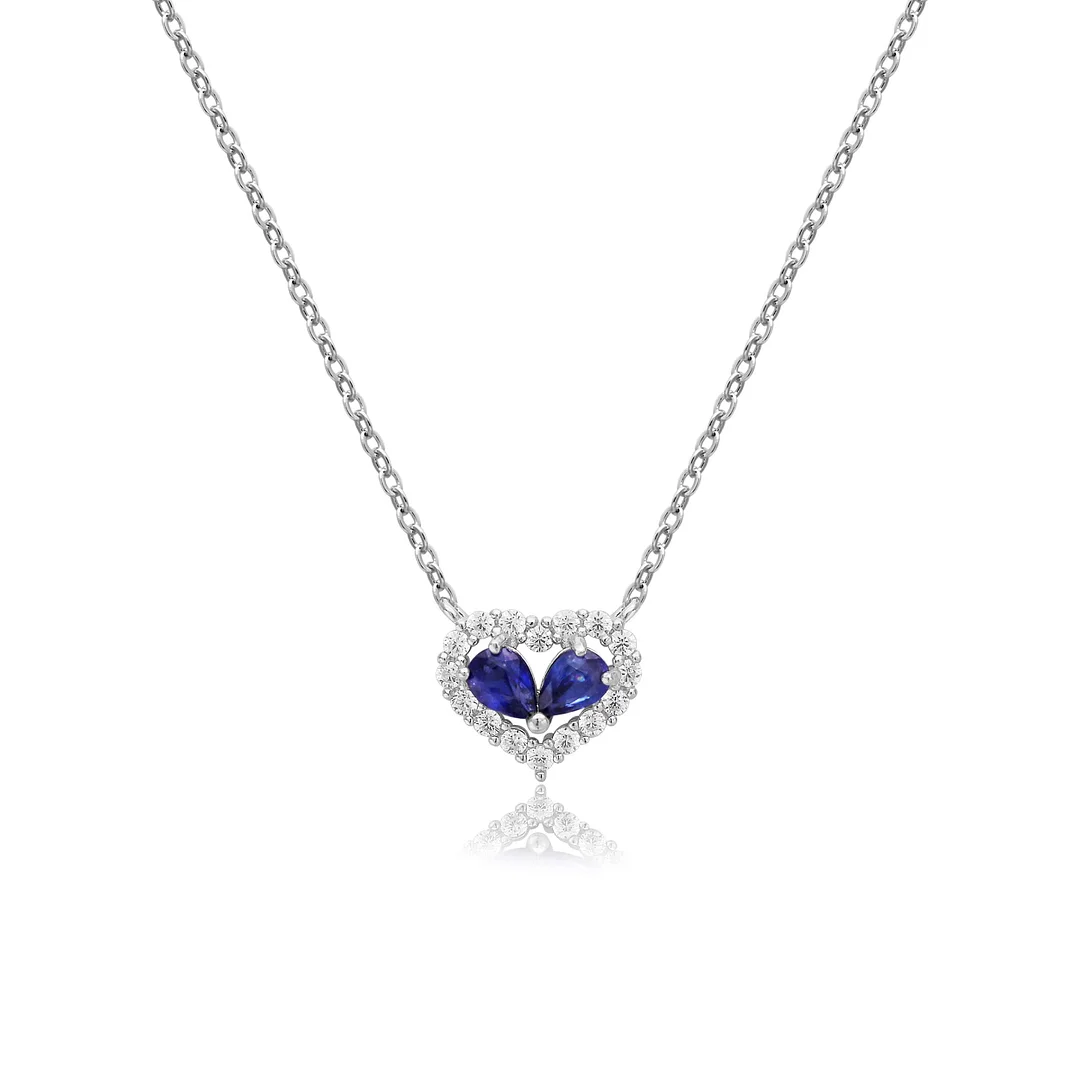 Natural Sapphire Eternal Heart Necklace