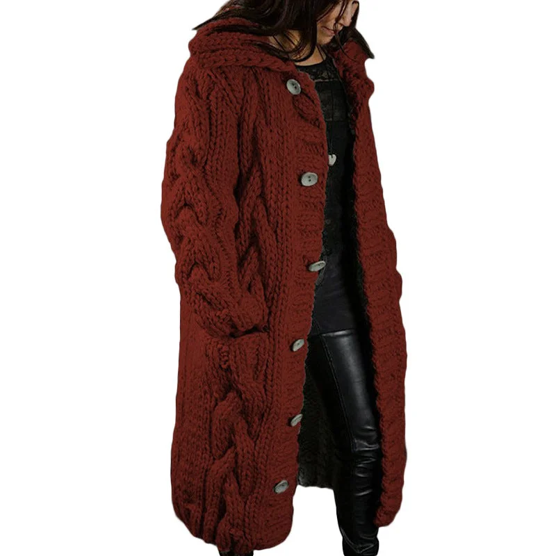 Uveng Neck Women's Oversized Sweater Coat Fashion Cardigan