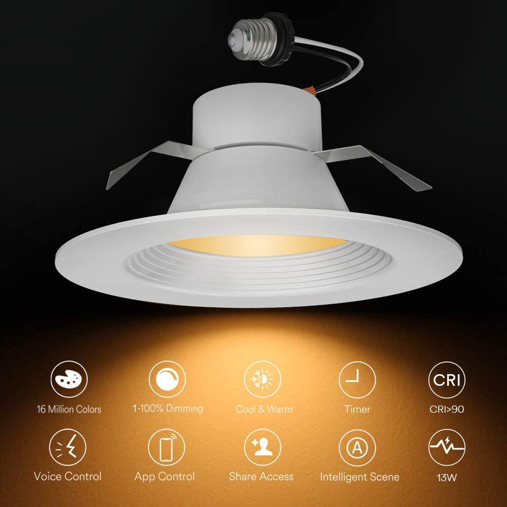 Lumary 5/6 inch Smart LED Recessed Light WiFi LED Downlight RGBWW Can