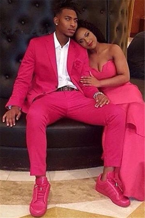 Notched Lapel New Arrive William Party Bespoke Prom Suit For Man Fushcia | Ballbellas Ballbellas