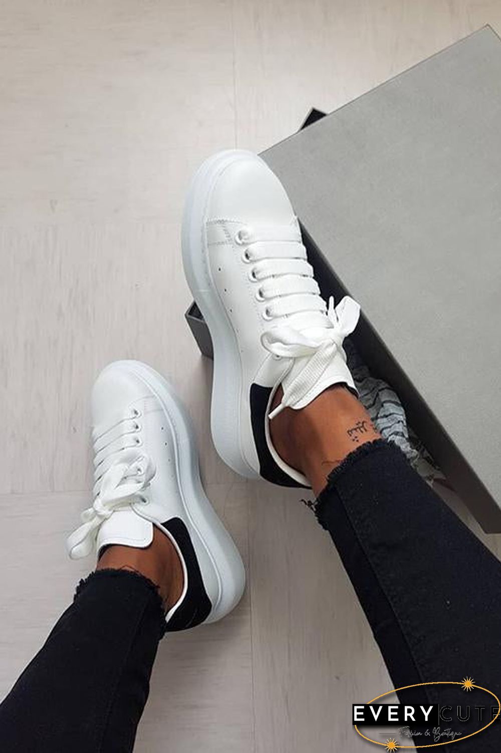 Lace Up White Sneakers