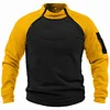 Men's Retro Solid Color Warm Sweatshirt - Suitable for Winter Outdoor Hiking