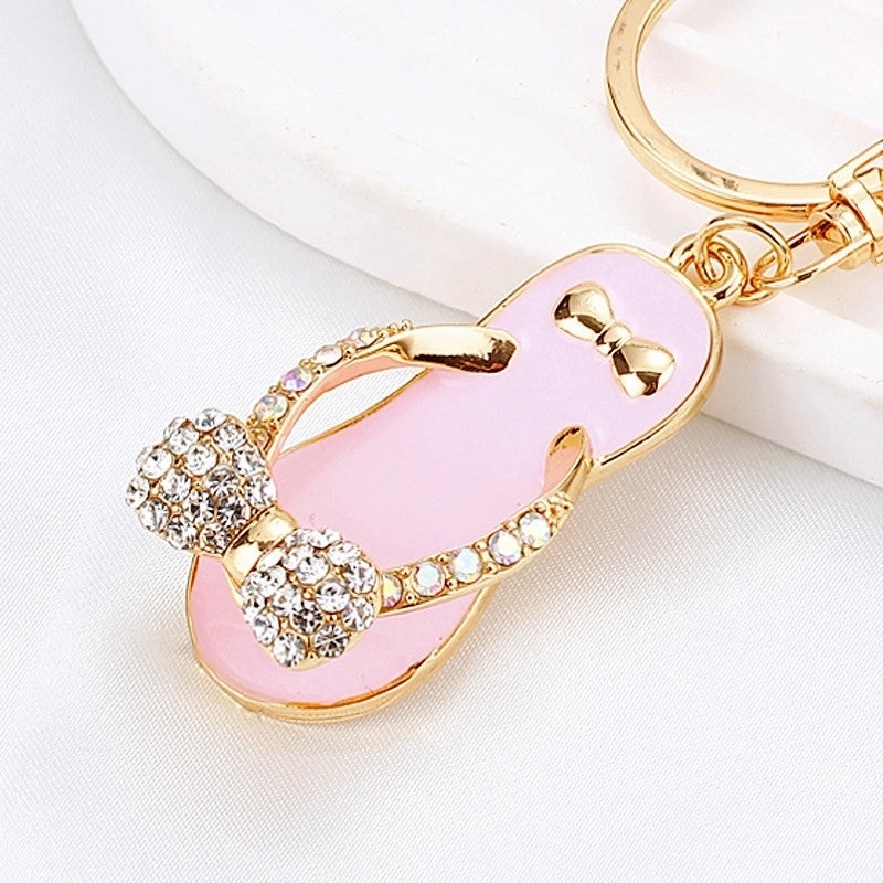 Elegant Korean Style Bag Metal Inlay Rhinestones Women’s Bag Pendant Keychain
