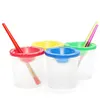Spill Proof Paint Cups with Colored Lids Paint Brush Cleaner Cup Reusable for Artist Watercolor Painting Art Crafts Supplies (40Pcs Four Colors)