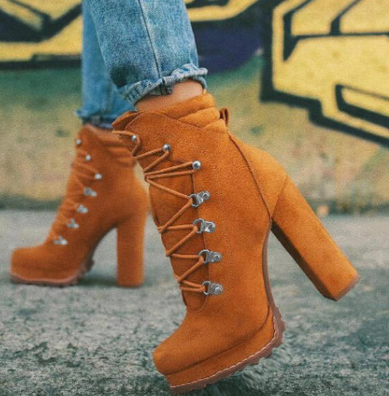Chunky Stacked Heel Booties
