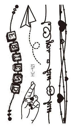 Small Sexy Lips Leaf Black Cartoon Temporary Tattoo Cute Star Tattoo Sticker Love Women Body Finger Art Waterproof Tatoo