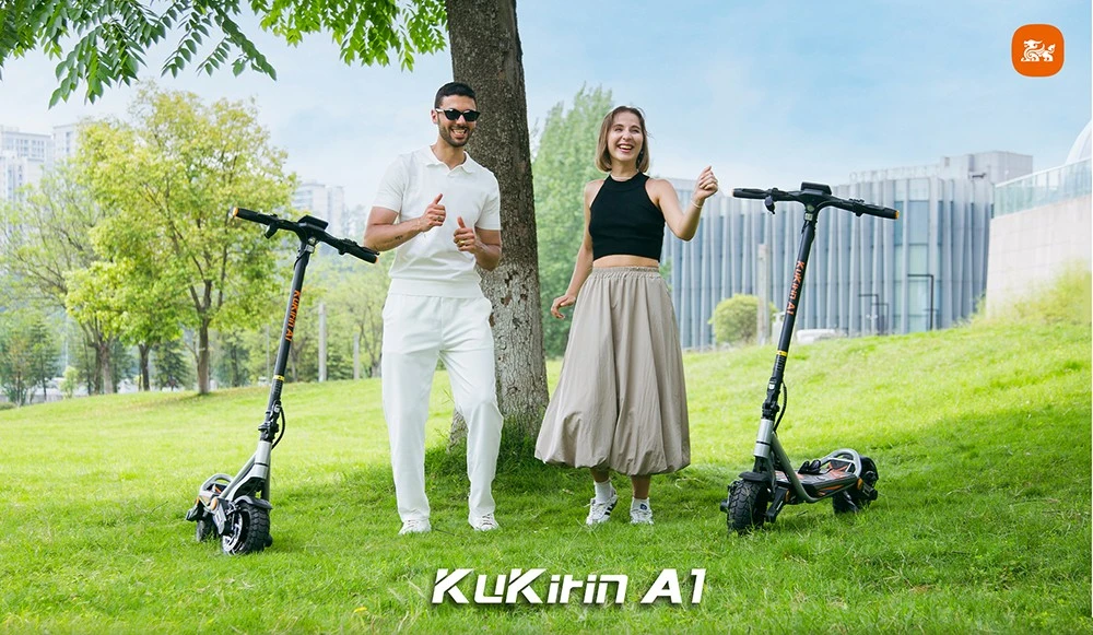 Kukirin A1电动滑板车,800W电机,48V 13Ah电池,10英寸真空胎,最高时速45公里/小时,里程里程45公里,前置滑板,前置悬浮