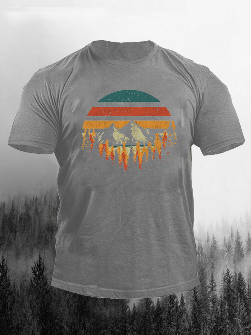 Men's Nature Deeply Wild Printed Outdoor Casual Short-sleeved T-shirt