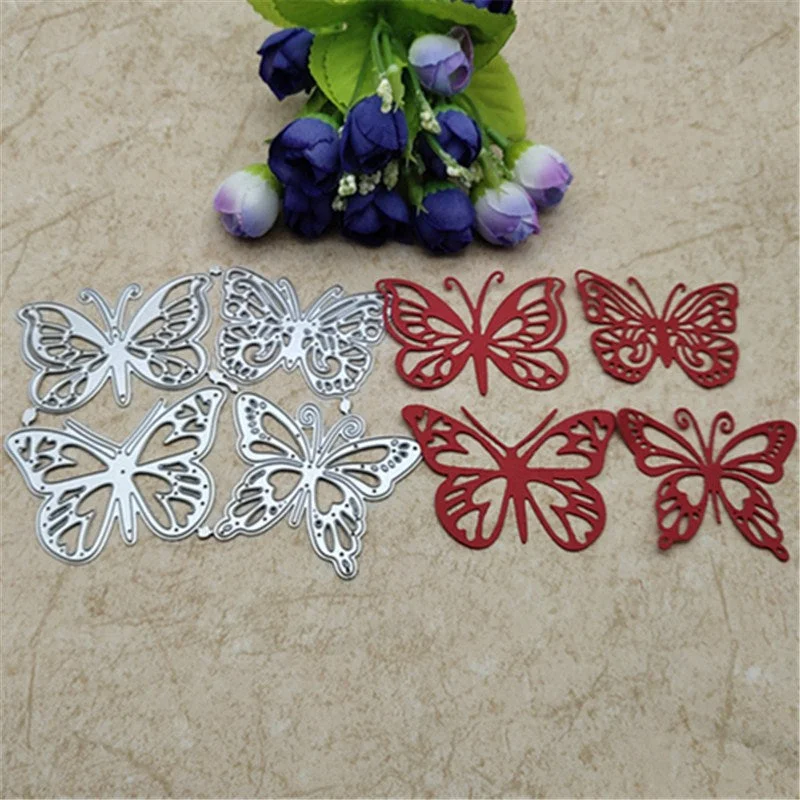 4PCS/lot Butterfly Metal Cutting Dies DIY Cards Stencils Photo Album Embossing Paper Making Scrapbooking Knife Mold Crafts Dies