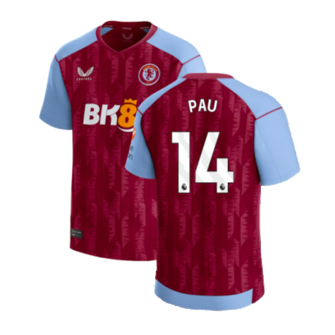 Aston Villa Pau Torres 14 Home Shirt Kit 2023-2024