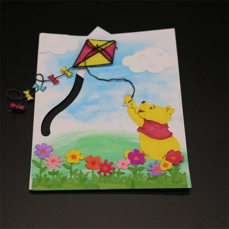 Little Bear Frame Metal Cutting Dies Animal Cut Die Mold Decoration Scrapbook Paper Craft Knife Mould Blade Punch Stencils