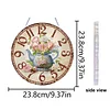 2D DIY Acrylic Blue Flower Diamond Painting Wall Clock Pendant w/ Clock Function