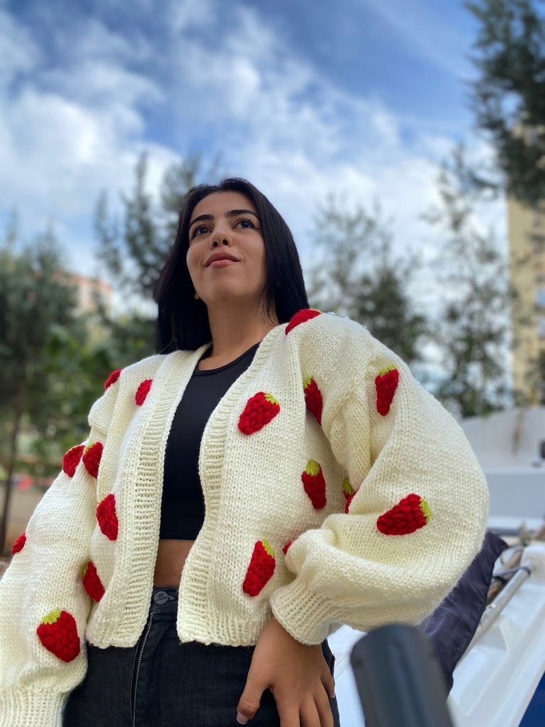 Strawberry Chunky Cardigan