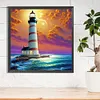 Cross Sea Lighthouse-Full Round Diamond Painting 30*30CM