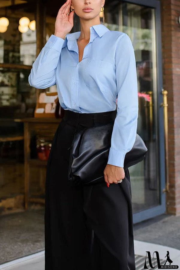 MidiSono - Palazzo Style High Waist Wide Leg Pants