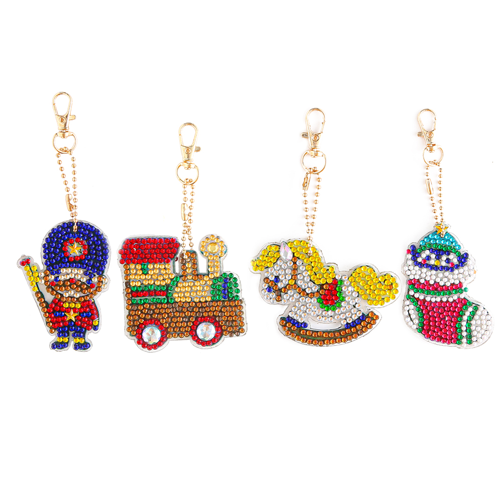 

4pcs Christmas - 5D DIY Craft Keychain, 501 Original