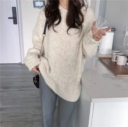 Uveng Uveng Sweater Women Wear A Cover For The Autumn And Winter Outside The Loose 2023 New Lazy Leprosy Explosive Winter Thick Inside