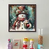 Snowman With Dessert-11CT Stamped Cross Stitch 45*45cm/17.72*17.72in